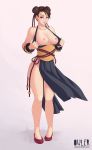 1girl chun-li expose female_only flash flashing full_body medium_breasts owler solo_female street_fighter