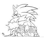 2013 after_rape after_sex anthro anus ass cum cum_in_ass cum_inside echidna erection gay hedgehog knuckles_the_echidna male monochrome nude orgasm penis r-fenrir sega sonic_(series) sonic_the_hedgehog sonic_the_werehog testicles