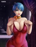 1girl big_breasts blue_eyes blue_hair bulma bulma_brief dragon_ball dragon_ball_z female_focus female_only flowerxl high_res high_resolution mature mature_female patreon patreon_paid patreon_reward short_hair shounen_jump solo_female solo_focus tagme