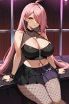  ai_generated fishnets long_hair nenefthivt pink_hair shirt skirt solo tagme vtuber 