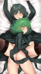 1girl 2_girls absurd_res anus anus_peek arms_up ass bed big_breasts big_breasts blush breasts clothed clothed_female clothing curly_hair curvy curvy_figure dark_hair female_focus female_only fubuki_(one-punch_man) grabbing_sheets green_eyes green_hair high_res high_resolution legs legs_apart lingerie long_hair looking_at_viewer looking_back mature mature_female medium_hair one-punch_man open_mouth petite pov short_hair shpo sisters size_difference smaller_female tatsumaki thighs tight_clothing voluptuous yuri