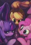 1boy 3girls applejack artist_name doxy fellatio female foursome friendship_is_magic furry horsecock looking_at_viewer male male/female multiple_girls my_little_pony oral penis penis_awe pinkie_pie pony pov smile twilight_sparkle