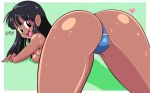 ass black_eyes black_hair breasts chichi dark_skin dat_ass dragon_ball dragon_ball_z long_hair looking_back milf oil oiled pepipopo solo thong topless