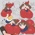 1girl anon bandanna big_breasts brown_hair brunette clothed greycausatum haruka_(pokemon) may_(pokemon) nintendo pokemon sketch