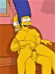 erect_nipples erect_penis homer_simpson marge_simpson massive_breasts pussy_lips reverse_cowgirl_position shaved_pussy the_simpsons vaginal