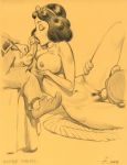  2002 breast_grab breasts disney dwarf fellatio julius_zimmerman_(artist) monochrome nude oral penis princess_snow_white pussy snow_white_and_the_seven_dwarfs 