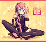 1girl blue_eyes blush blushing feet footjob kimarin long_hair luka_megurine megurine_luka musical_note pink_hair sausage sexually_suggestive sitting solo thigh_highs thighhighs vocaloid vocaloid2