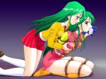  2_girls 70s bdsm blush bondage bound breast_grab breasts chizuru_nanbara choudenji_robo_combattler_v clon*e clone clonecest clones combattler_v dress female/female female_only footwear grabbing green_eyes green_hair grope groping kneehighs kneeling long_hair multiple_girls nanbara_chizuru necktie oldschool rope school_uniform shibari short_dress siblings sisters skirt socks spark_utamaro sunrise_(company) sweatdrop touei twincest twins yuri 