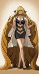  1girl 1girl 2021 alluring big_breasts blonde_hair blue_eyes cynthia_(pokemon)_(cosplay) elesa_(pokemon)_(cosplay) fusion gym_leader high_heels human long_hair looking_at_viewer lusamine_(pokemon) nintendo no_eyewear pokemon pokemon_champion pokemon_sm solo_female tagme vivivoovoo 