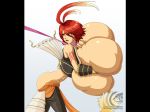  .hack .hack//gu alkaid ass breast_grab breast_hold breast_squeeze breasts collar gigantic_breasts mangrowing red_hair 