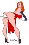 ass bent_over dress elbow_gloves heels high_heels jessica_rabbit looking_back pussy stickymon vaginal who_framed_roger_rabbit