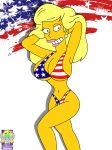 big_breasts bikini breasts lizardsharkragon repost solo swimsuit the_simpsons titania_(the_simpsons) yellow_skin