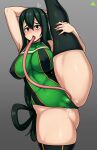 1girl 1girl big_breasts black_eyes breasts female_focus green_hair high_res long_hair my_hero_academia patreon patreon_paid patreon_reward solo_female superheroine tagme teen tsuyu_asui