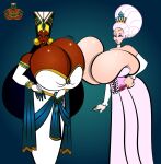 2_girls corset dark-skinned_female dress egypt egyptian gigantic_breasts hexamous hyper_breasts newdityartz queen queen_ebonee queen_melona royalty tale_of_ebonee