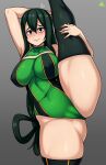 1girl 1girl big_breasts black_eyes breasts female_focus green_hair high_res long_hair my_hero_academia patreon patreon_paid patreon_reward solo_female superheroine tagme teen tsuyu_asui