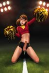 1boy androgynous balls cheerleader cheerleader_uniform crossdressing erection femboy freckles girly green_eyes incase lipstick male male_only navel outside penis pom_poms red_hair solo solo_male spread_legs teen testicles tied_hair trap twin_tails