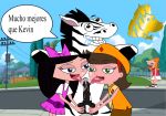 adyson_sweetwater black_hair brown_hair candace_flynn isabella_garcia-shapiro orange_hair pedrozebra phineas_and_ferb talking_zebra zebra