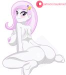 1_girl 1girl barefoot big_breasts blush breasts equestria_girls female female_only fleur_de_lis fleur_de_lis_(mlp) friendship_is_magic long_hair looking_at_viewer my_little_pony nude pussy raydonxd sideboob solo white_background