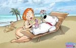 ass barefoot beach bikini brian_griffin canine collar cum cum_on_hair cum_on_upper_body dog ear_piercing earring erection facial family_guy glenn_quagmire lipstick lois_griffin looking_at_viewer martini milf olive open_mouth palm_trees penis piercing red_hair sand seaside short_hair skimpy toon-party umbrella water