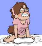 bottomless braces disney gravity_falls hairless_pussy mabel_pines masturbation orgasm pillow pussy pussy_juice spread_legs sweating