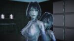 16:9_aspect_ratio 3d after_sex blue_eyes blue_hair blue_skin breasts cortana futa futanari futanari_on_female futanari_with_female halo halo_(game) halo_(series) happy indoors looking_at_partner looking_away looking_pleasured medium_breasts medium_hair open_mouth room standing topless