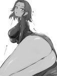 1girl 1girl 2021 ass black_and_white breasts dc_comics dc_comics female_focus female_only forehead_gem highleg_leotard huge_breasts large_ass leotard miraihikariart preview raven_(dc) short_hair simple_background teen_titans thick_thighs thighs wip