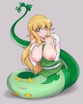  1girl blue_eyes lamia monster_girl nintendo personification pokemon pussy serperior tiffania_westwood zero_no_tsukaima 