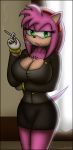 amy_rose big_breasts breasts cigarette female knownvortex sega smoke smoking solo sonic_(series)