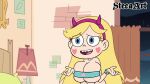  1girl blonde_hair blue_eyes bulging_breasts disney disney_channel edit female_only hairband heart_cheeks horns_hairband indoors inside light_skin long_hair screencap screenshot screenshot_edit shrug solo_female star_butterfly star_vs_the_forces_of_evil steca tagme thelazyart tight_clothing 