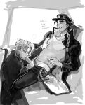 2boys closed_eyes clothed_sex clothing cock_hungry fellatio jojo's_bizarre_adventure jotaro_kujo noriaki_kakyoin oral oral_sex pants_open penis penis_out pubic_hair shirt stardust_crusaders yaoi