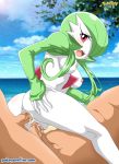 1boy 1girl anal anal_sex bbmbbf blush breasts cum double_penetration female gardevoir human interspecies male nintendo palcomix penetration pokemon pokephilia pokepornlive pussy threesome