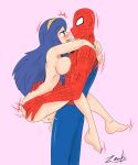 blue_eyes blue_hair crossover lucina lucina_(fire_emblem) spider-man spider-man_(series)