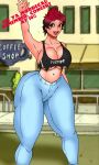  ass big_ass big_breasts breasts happy human jay-marvel margaret nipples pants regular_show text wide_hips 