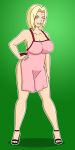 1girl apron big_breasts blackangel014 blonde_hair breasts brown_eyes female_only naked_apron naruto pervyangel solo tsunade wink