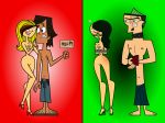  breasts cartoon_network duncan_(tdi) hourglass_figure multicolored_hair navel noah_(tdi) original_character rope_bondage sasha_(tdi_oc) taylor_(tdi_oc) thick_ass thick_legs thick_thighs total_drama_island 