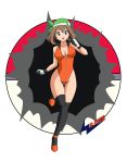 big_breasts blue_eyes breasts brown_hair haruka_(pokemon) leotard may pokemon pokemon_rse wslasher