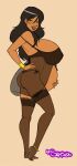 black_hair brown_skin dat_ass earrings farah lactation legend_of_queen_opala milf mrsamson00_(artist) naughty_face nipples pregnant pregnant_belly pregnant_female