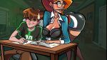 ben_10 ben_10:_omniverse ben_tennyson big_breasts blush bra breasts cartoon_network cleavage gwen_tennyson gwen_tennyson_(omniverse) imminent_incest imminent_sex incest newman_(artist) red_hair showing_breasts