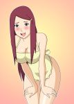 1girl apron big_breasts blue_eyes breasts female_only kushina_uzumaki milf naked_apron naruto pervyangel red_hair solo_female