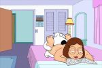 bed bedroom brian_griffin dog family_guy funny gif guido_l licking licking_ass meg_griffin pov reading