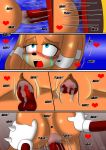  anus ass comic incest otakon_(artist) pachacamac pussy_juice sonic spread_ass text tikal_the_echidna 