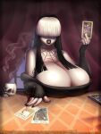 black_hair gigantic_ass gigantic_breasts goth gothmom hidden_eyes hourglass_figure marauder6272 milf original_character sexy white_hair