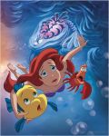 crab disney fish flounder princess_ariel scared seashell_bra sebastian the_little_mermaid underwater water