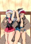 blue_eyes blue_hair breasts brown_hair creatures_(company) dawn_(pokemon) fat fat_man female_protagonist_(pokemon_bw2) game_freak hairy_man hat hikari_(pokemon) hilda_(pokemon) humans_of_pokemon jean_shorts nintendo pokemon pokemon_(anime) pokemon_(game) pokemon_black_2_&_white_2 pokemon_black_and_white pokemon_bw pokemon_bw2 pokemon_dppt pussy_grab sweaty touko_(pokemon) ugly_man white_(pokemon)