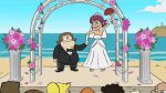 beach bouncing_breasts breasts flowers gif good_vibes gown jeena_wadska mondo_brando wedding