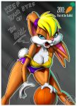 basketball breasts cleavage dialog female fernando_faria_(artist) lagomorph lola_bunny looney_tunes rabbit solo space_jam text warner_brothers