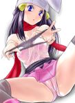 1girl black_hair blue_eyes blue_hair creatures_(company) dawn_(pokemon) game_freak hat hikari_(pokemon) humans_of_pokemon nintendo otsukare panties pokemon pokemon_(anime) pokemon_(game) pokemon_black_and_white pokemon_bw pokemon_dppt see-through underwear