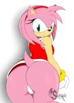 amy_rose ass female gloves hedgehog looking_back sega short_hair solo sonic_(series) suirano tail