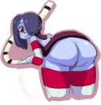 artist_request bent_over blue_skin leviathan_(skullgirls) pussy sienna_contiello skullgirls squigly_(skullgirls) stitched_mouth zombie_girl