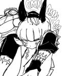  artist_request autofellatio cat_ears cat_girl dark-skinned_female lab_zero_games monochrome ms._fortune_(skullgirls) nadia_fortune nekomimi scars severed_head skullgirls 